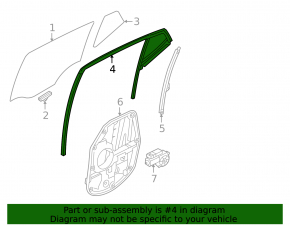 Rear right window seal for Kia Optima 11-15