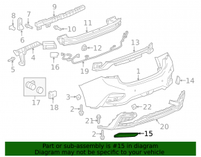 Rear left reflector Chevrolet Cruze 16-