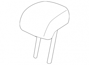 Chevrolet Malibu 16-25 Rear Left Headrest, Black Cloth