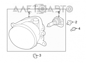 Fog light left PTF Subaru Legacy 15-17