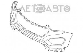 Front bumper bare Hyundai Santa Fe 13-16