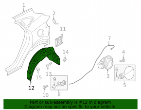 Rear left fender liner Hyundai Tucson 19-21