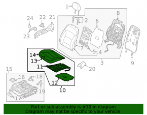 Passenger seat Hyundai Ioniq 20-22 without airbag, electric, heated, gray cloth