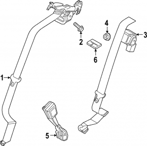 Seat belt 2 row rear left Nissan Ariya 23-25 black