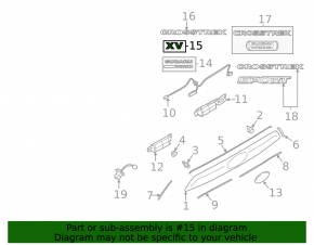 Subaru XV Crosstrek 18-20 Tailgate XV Emblem