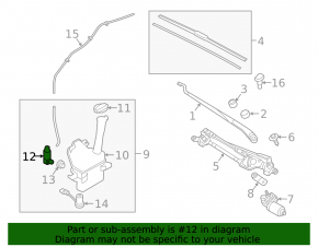 Kia Optima 11-15 Windscreen Washer Motor