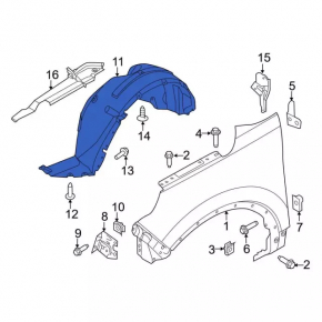 Front left fender liner Ford Explorer 11-15 prerest
