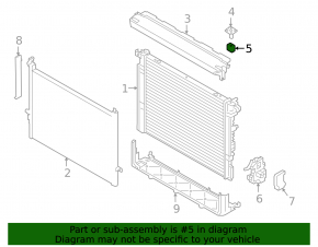 Radiator bracket left upper BMW 5 G30 17-23 rubber