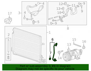 Air conditioning tube to condenser Chevrolet Camaro 16- 3.6