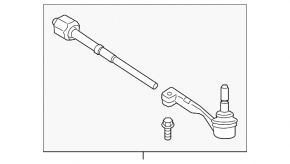 Steering rod with tip right BMW 3 G20 22-25 M3, AWD