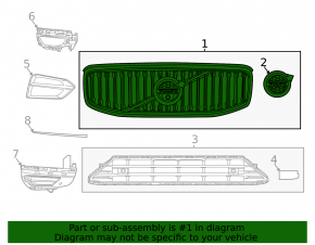 Radiator grille Volvo XC60 18-21 Inscription, without camera