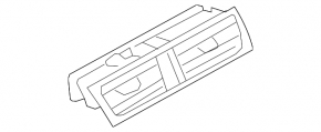 Front panel air duct central Audi A6 C7 12-15 black, with chrome trim