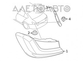 Inner Trunk Lid Light Cover Right BMW 3 G20 19-