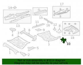 Rear panel bracket right Toyota Avalon 13-18 rust