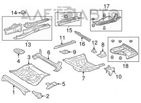 Rear panel bracket right Toyota Avalon 13-18 rust
