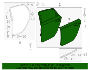 Door assembly rear left Honda Accord 18-22