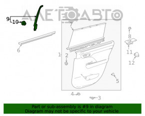 Door trim inner rear right Toyota Highlander 20- black