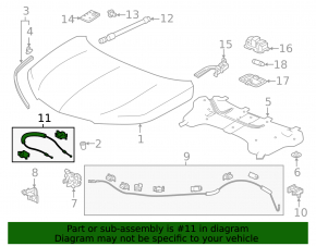 Acura MDX 17-20 hood release cable short part