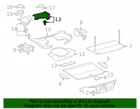 Trunk tray front right Lexus NX200t NX300 15-21