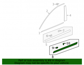 Lower front left door trim Acura MDX 22-26