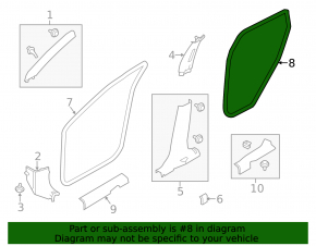 Door seal rear right Nissan Rogue 14-20 torn
