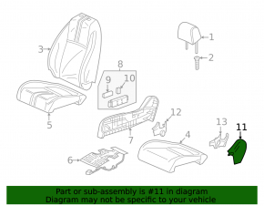 Left passenger seat cover for Honda Accord 23-26, black