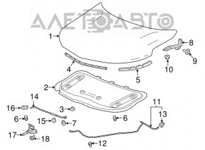 Right hood hinge Chevrolet Equinox 18-