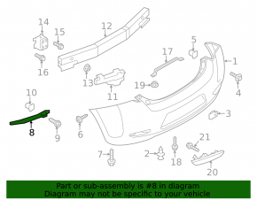 Left rear bumper mount for Nissan Leaf 11-12