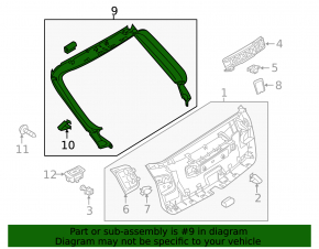 Upper trunk door trim Audi Q3 8U 15-18 black