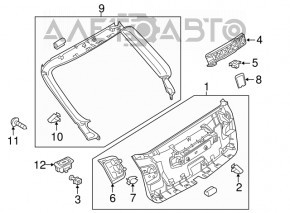 Upper trunk door trim Audi Q3 8U 15-18 black