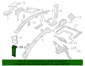 Left windshield wiper grille drain Mercedes W167 GLE 350 450 20-26 lower part