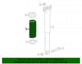 Rear right spring Mercedes GLC 16-22 stiffness 1 yellow, 3 purple