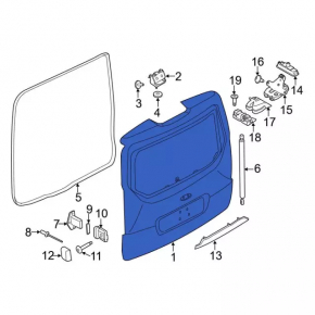 Boot door bare Ford Transit Connect MK2 13- passenger