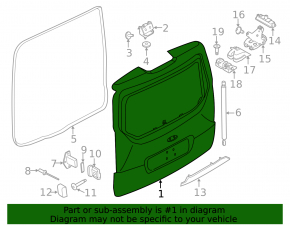 Boot door bare Ford Transit Connect MK2 13- passenger