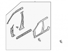 Body pillar central right Nissan Rogue 21-24