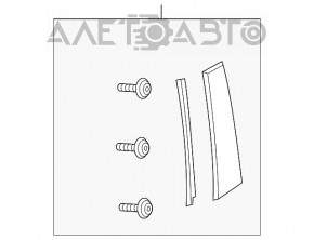 Mazda 6 14-17 right rear side door trim, front, gloss black