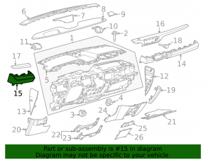 Left front panel trim Ford Mustang Mach-E 21-26 black leather