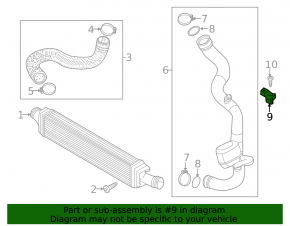 Intake Air Temperature Sensor for Audi A4 B9 17-25 2.0T