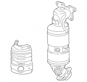Exhaust manifold with catalytic converter Honda HR-V 16-22 rusty, studs sawed off