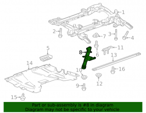 Front subframe strut right Cadillac CTS 14-19