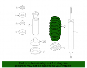 Rear left spring BMW 335i e92 07-13