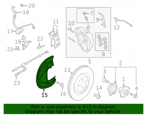 Front left brake disc cover for Audi E-Tron 19-23