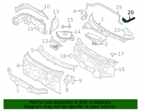 Windscreen wiper seal right Mini Cooper F56 3d 14-
