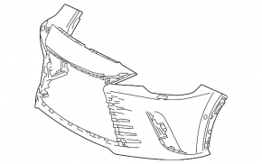 Bare front bumper for Lexus RX350 RX350h RX450h 23-26 Canada built, for 6 parking sensors