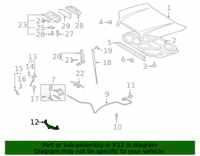 Hood Lock Bracket Lexus GX470 03-09