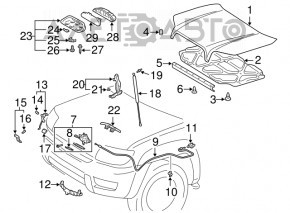 Hood Lock Bracket Lexus GX470 03-09
