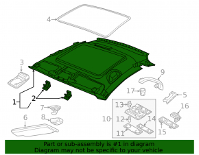VW Beetle 14-17 Beige Headliner for Sunroof