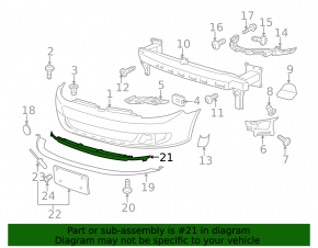 Front Bumper Lip Mount, Central, VW Jetta 11-14 USA