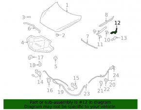 Left hood hinge for Infiniti QX50 14-17
