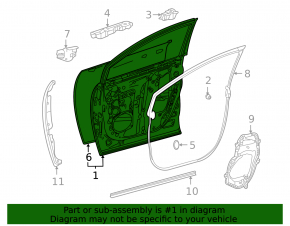 Door assembly front right Toyota Sienna 21-25